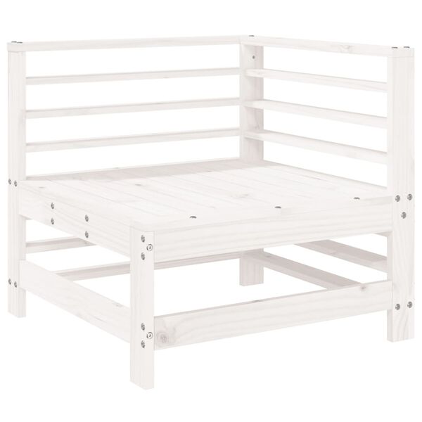 vidaXL Salon de jardin 3 pcs blanc bois massif de pin