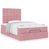 vidaXL Cadre de lit ottoman avec matelas rose 120x190 cm velours