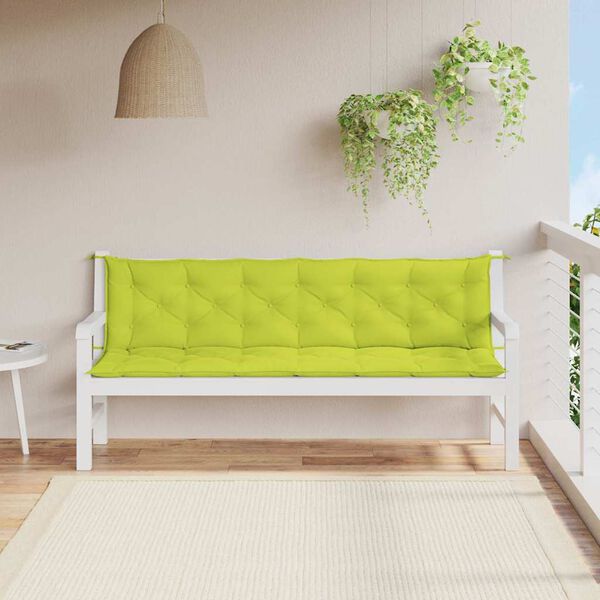 vidaXL Coussin de banc de jardin vert vif 200x(50+50)x7cm tissu oxford