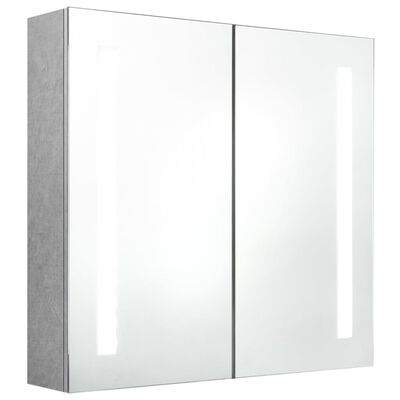 vidaXL Armoire de salle de bain à miroir LED Gris béton 62x14x60 cm