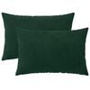 vidaXL Coussin 2 pc HEERLEN Vert fonc&eacute; 50 x 75 cm Velours