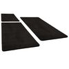vidaXL Tapis de lit Shaggy Poils longs 3 pcs Noir