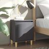 vidaXL Tables de chevet avec pieds en bois 2 pcs Gris 40x30x50 cm