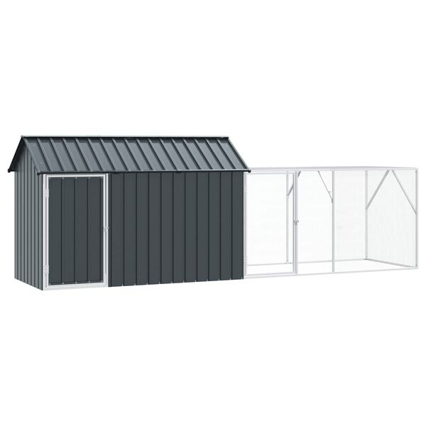 vidaXL Cage pour oiseaux avec stockage Anthracite 416,5 x 103 x 142 cm