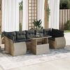 vidaXL Salon de jardin 8 pcs avec coussins gris clair r&eacute;sine tress&eacute;e