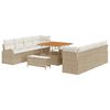 vidaXL Ensemble de canap&eacute; de jardin 11 pc Beige polyrotin
