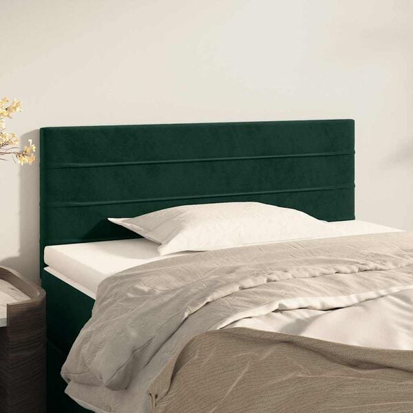vidaXL T&ecirc;te de lit Vert fonc&eacute; 100x5x78/88 cm Velours