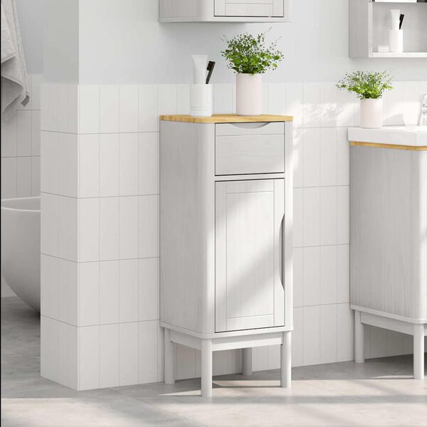 vidaXL Armoire de salle de bain avec porte FLORO Blanc 35 x 30 x 90 cm
