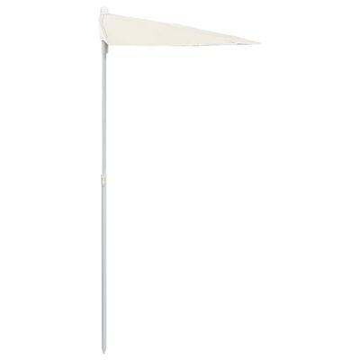 vidaXL Demi-parasol de jardin avec mât 180x90 cm Sable