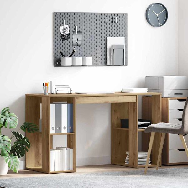 vidaXL Bureau Chêne artisanal 130 x 50.5 x 75 cm Bois d'ingénierie