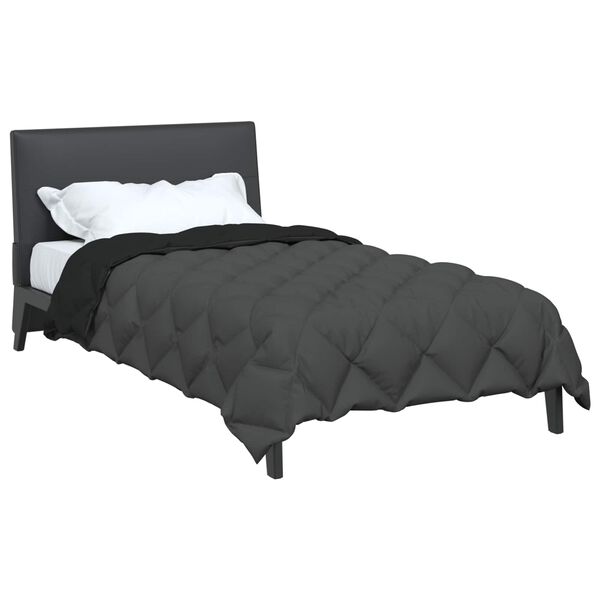 vidaXL Duvet d'hiver Noir et anthracite 200 x 140 cm Microfibre