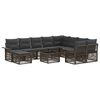 vidaXL Ensemble de canap&eacute; de jardin 11 pc Gris polyrotin