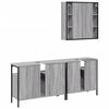 vidaXL Ensemble d'armoires de salle de bain 3 pcs sonoma gris