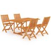 vidaXL Ensemble &agrave; manger de jardin 5 pcs Bois de teck massif