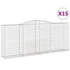 vidaXL Paniers &agrave; gabions arqu&eacute;s 15 pcs 400x50x160/180 cm fer galvanis&eacute;