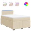 vidaXL Sommier &agrave; lattes de lit avec matelas Cr&egrave;me 120x200 cm Tissu