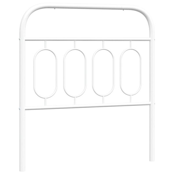 vidaXL T&ecirc;te de lit de remplacement m&eacute;tal blanc 90 cm