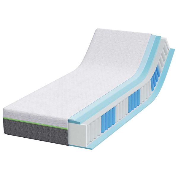vidaXL Matelas Blanc et Gris 70 x 200 cm Tissu jacquard