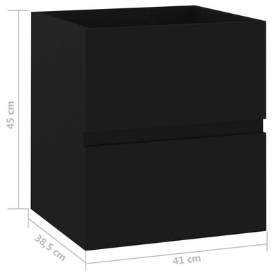 vidaXL Armoire d'évier Noir 41x38,5x45 cm Bois d’ingénierie