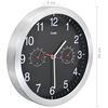 vidaXL Horloge murale &agrave; quartz Hygrom&egrave;tre et thermom&egrave;tre 30 cm Noir