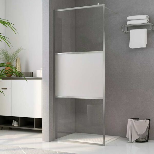 vidaXL Paroi de douche &agrave; l'italienne &agrave; verre ESG demi-d&eacute;poli 115x195cm