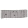 vidaXL Buffets 3 pcs Sonoma gris Bois d'ing&eacute;nierie