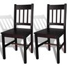 vidaXL Chaises &agrave; manger lot de 2 marron fonc&eacute; pin&egrave;de