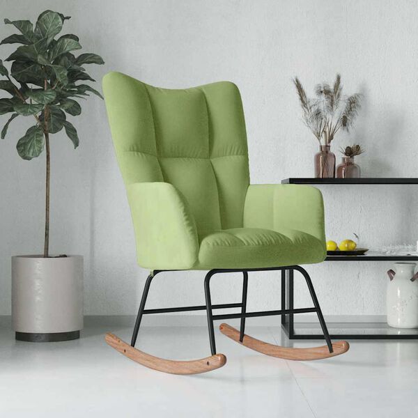 vidaXL Chaise à bascule Vert clair Velours