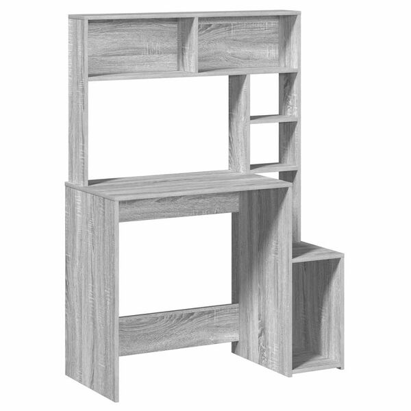 vidaXL Bureau avec &eacute;tag&egrave;res sonoma gris 100x45x140cm bois d'ing&eacute;nierie