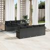 vidaXL Ensemble de canap&eacute; de jardin 9 pcs Noir Poly Rattan