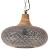 vidaXL Lampe suspendue industrielle Gris Fer et bois solide 40 cm E27