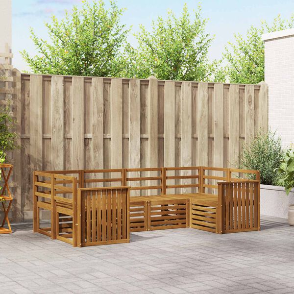 vidaXL Ensembles de canap&eacute;s 6 pcs Naturel Bois d'Acacia Massif