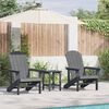vidaXL Chaise de jardin 3 pcs Gris clair Poly&eacute;thyl&egrave;ne