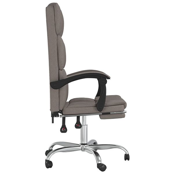 vidaXL Fauteuil inclinable de bureau Taupe Tissu
