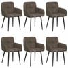 vidaXL Chaises de salle &agrave; manger 6 pc Simili daim Gris fonc&eacute;