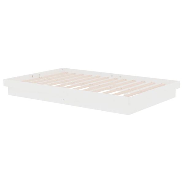 vidaXL Cadre de lit sans matelas blanc bois massif