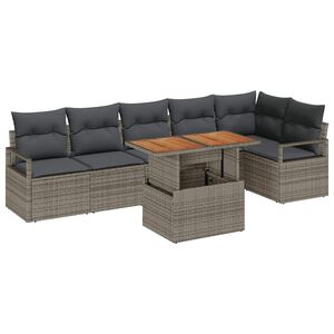 vidaXL Ensemble de canap&eacute; de jardin 7 pc 6-Nombre de places Gris