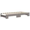 vidaXL Lit de jour avec gigogne et matelas taupe 100x200 cm tissu