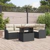 vidaXL Ensemble de canap&eacute; de jardin 6 pcs Noir Poly rotin