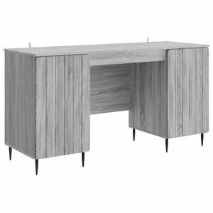 vidaXL Bureau Sonoma gris 142,5 x 50 x 75 cm Bois d'ing&eacute;nierie