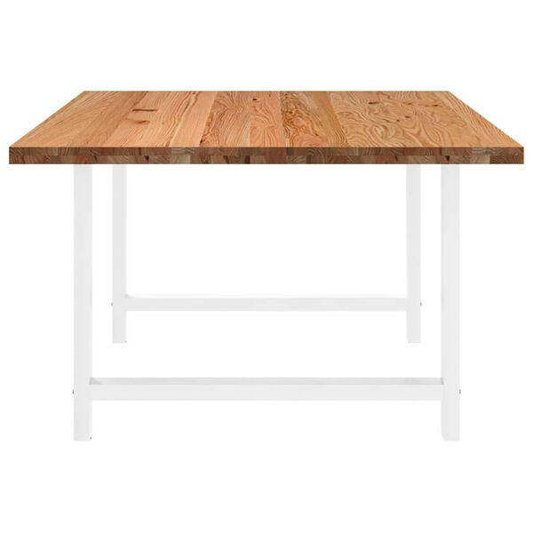 vidaXL Table à manger marron clair bois de chêne massif rectangulaire