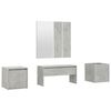 vidaXL Ensemble de meubles de couloir Gris b&eacute;ton Bois d'ing&eacute;nierie