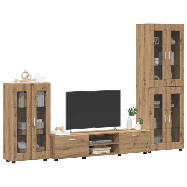 vidaXL Ensemble meuble TV FLORIN Ch&ecirc;ne artisanal Bois d'ing&eacute;nierie