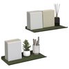 vidaXL &Eacute;tag&egrave;re flottante 2 pcs Vert olive 40 x 18 x 2,5 cm Acier