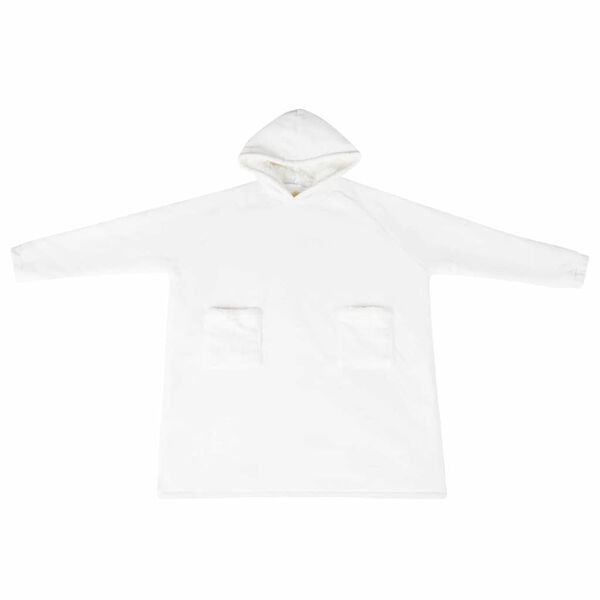 vidaXL Sweat à capuche couverture Blanc m Polaire et flanelle