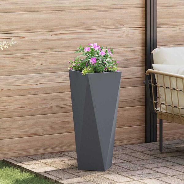 vidaXL Jardinière 2 pcs Anthracite 30 x 30 x 75 cm Acier