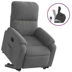 vidaXL Fauteuil inclinable gris fonc&eacute; tissu microfibre