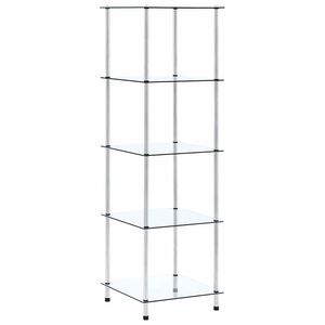 vidaXL &Eacute;tag&egrave;re 5 niveaux Transparent 40x40x130 cm Verre tremp&eacute;