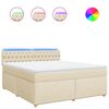 vidaXL Sommier &agrave; lattes de lit avec matelas Cr&egrave;me 180x200 cm Tissu