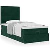 vidaXL Cadre de lit ottoman avec matelas vert foncé 90x190 cm velours
